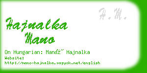 hajnalka mano business card